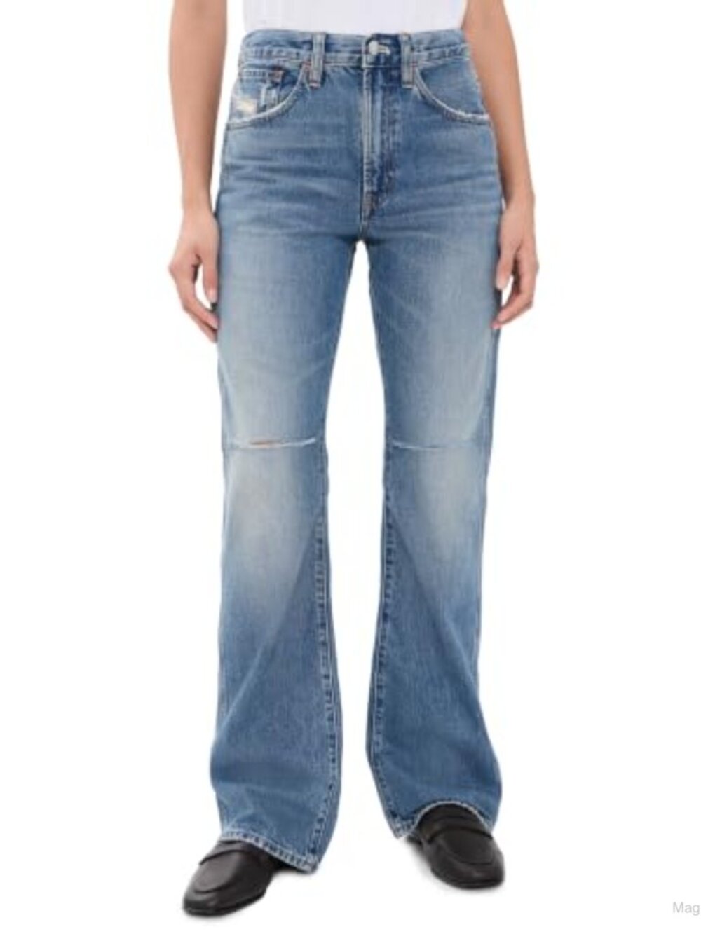 Madewell Relaxed Bootcut Jeans High Rise 100% Cotton Distressed Denim